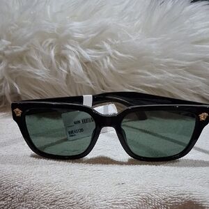 NWT Versace Sunglasses 4513-D, Black With Gold Detail